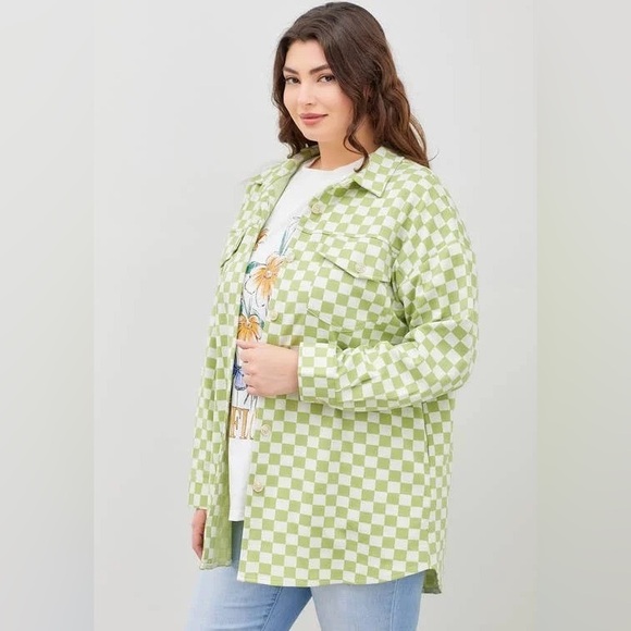 Checker Textured Button Up Jacket - Picture 2 of 3